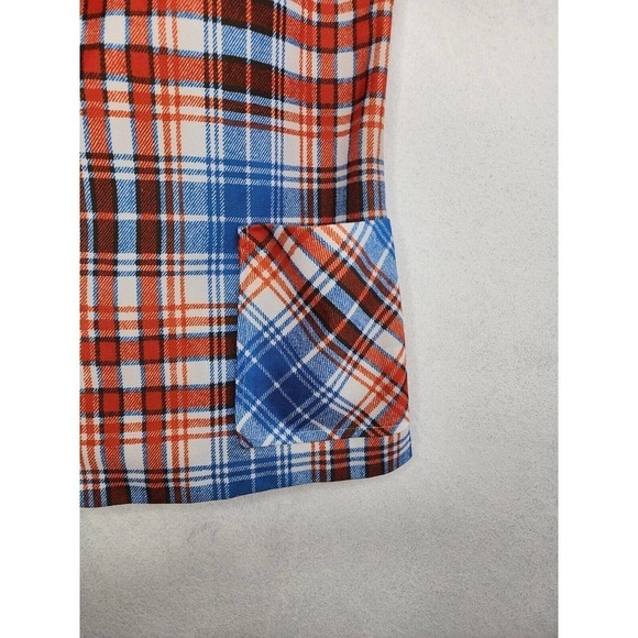 Vintage 70s Sears Retro Plaid Smock Large Pockets CC Zipper Women's Medium - Picture 4 of 12